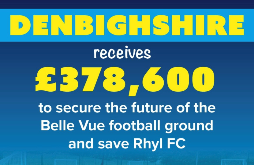 Future of Rhyl Football Club secured thanks to UK Government funding
