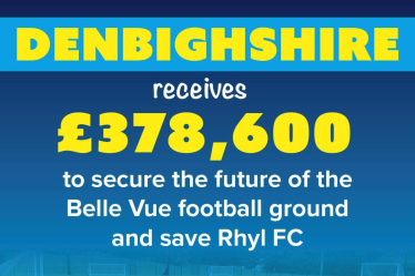 Future of Rhyl Football Club secured thanks to UK Government funding